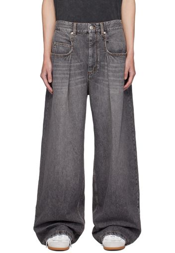 Isabel Marant Gray Janael High-Rise Loose-Fit Jeans