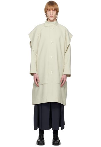 132 5. ISSEY MIYAKE Beige Frame Wind Coat