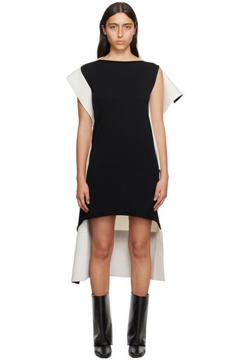 ISSEY MIYAKE Black & White Shaped Canvas Minidress