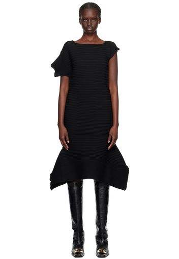 ISSEY MIYAKE Black Rectilinear Maxi Dress