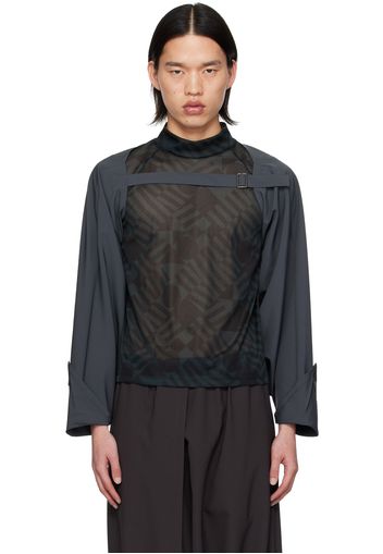 132 5. ISSEY MIYAKE Gray Tetra Cardigan