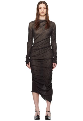 ISSEY MIYAKE Brown Ambiguous Midi Dress