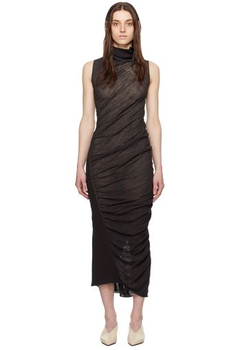 ISSEY MIYAKE Brown Ambiguous Maxi Dress