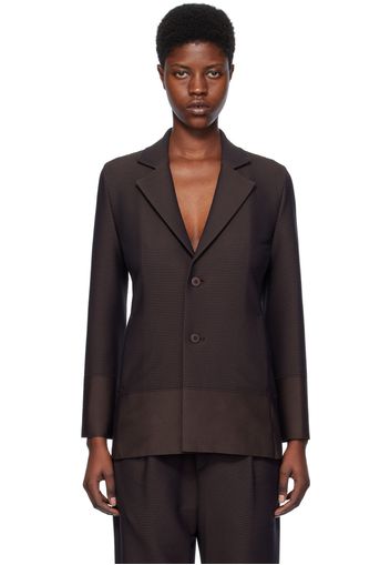 ISSEY MIYAKE Brown Striped Blazer