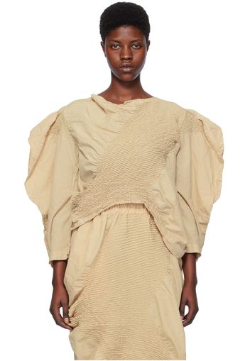 ISSEY MIYAKE Beige Contraction Blouse