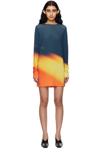 ISSEY MIYAKE Orange & Navy Light Leak Minidress