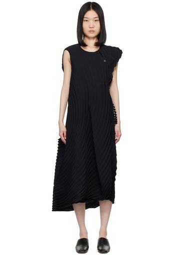 ISSEY MIYAKE Black Resonant Pleats Maxi Dress