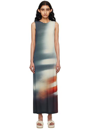 ISSEY MIYAKE Beige & Navy Light Leak Maxi Dress