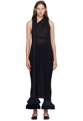 ISSEY MIYAKE Black & Navy Asagao Maxi Dress