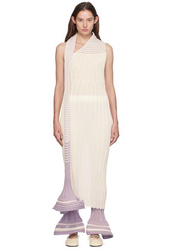 ISSEY MIYAKE White & Purple Asagao Maxi Dress