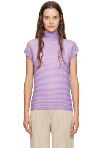 ISSEY MIYAKE Purple Wooly Pleats-48 Top