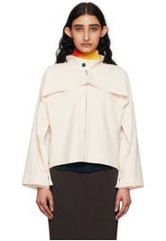 132 5. ISSEY MIYAKE Off-White Flat Tuck Jacket