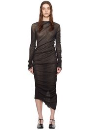 ISSEY MIYAKE Brown Ambiguous Midi Dress