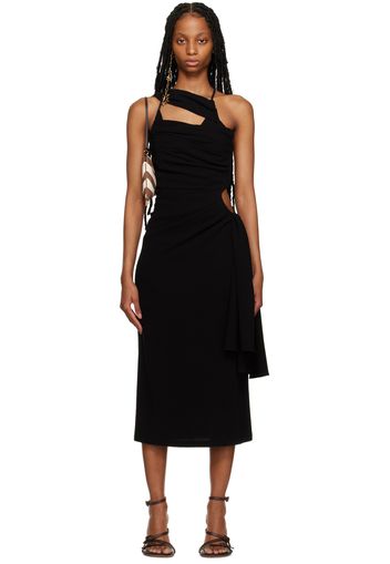 Jacquemus Black Le Raphia 'La Robe Abanada' Midi Dress