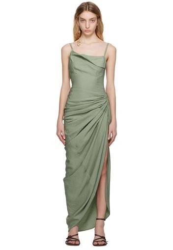 Jacquemus Green Le Raphia 'La Robe Saudade' Maxi Dress