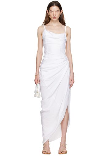 Jacquemus White Le Papier 'La Robe Saudade' Maxi Dress