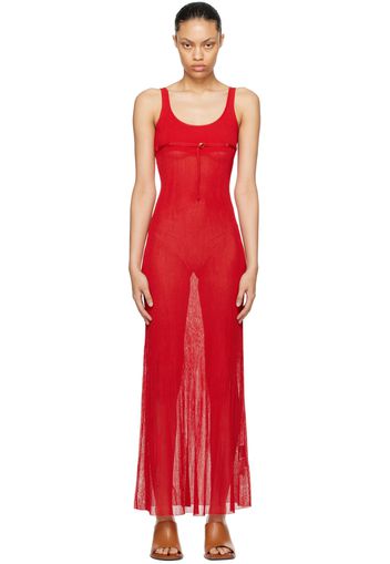 Jacquemus Red Le Chouchou 'La Robe Maille Oranger' Maxi Dress