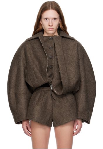 Jacquemus Brown Le Chouchou 'Le Manteau Feltro' Jacket