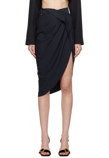 Jacquemus Navy 'La Jupe Saudade' Midi Skirt