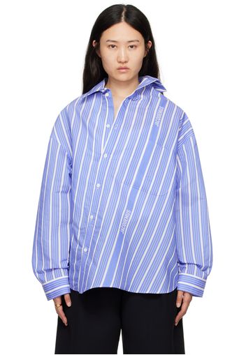 JACQUEMUS Blue Les Sculptures 'La chemise Cuadro' Shirt