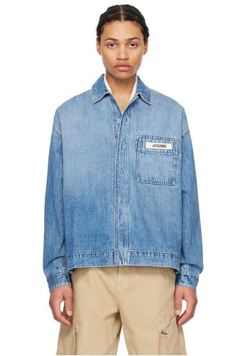 JACQUEMUS Blue Les Sculptures 'La chemise de-Nîmes' Shirt