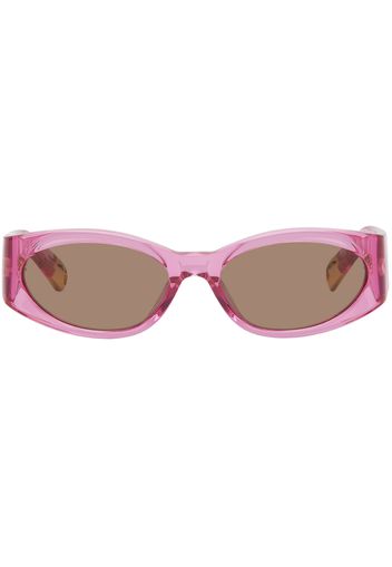 JACQUEMUS SSENSE Exclusive Pink 'Les Lunettes Ovalo' Sunglasses