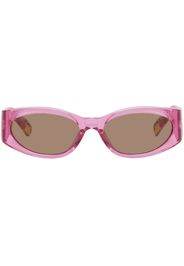 JACQUEMUS SSENSE Exclusive Pink 'Les Lunettes Ovalo' Sunglasses