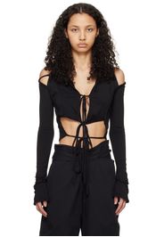 Jade Cropper Black Hooded Cardigan