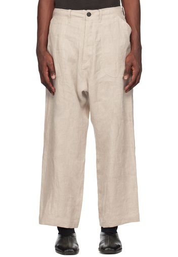 Jan-Jan Van Essche Beige Drawstring Trousers