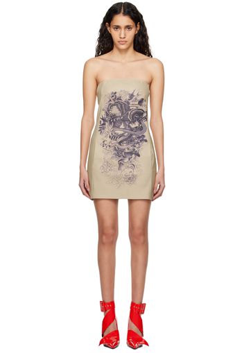 Jean Paul Gaultier Off-White 'The Tattoo' Leather Minidress