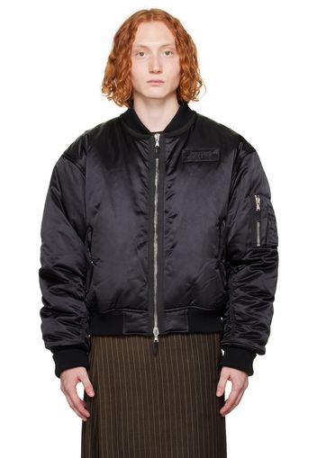 Jean Paul Gaultier Black Stand Collar Bomber Jacket