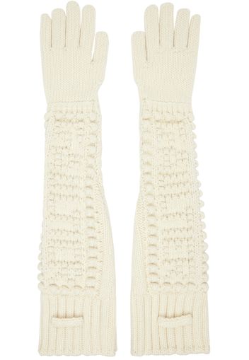 Jean Paul Gaultier Off-White Cable Knit Gloves