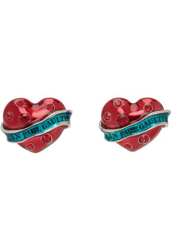 Jean Paul Gaultier Red & Blue Big Heart Earrings