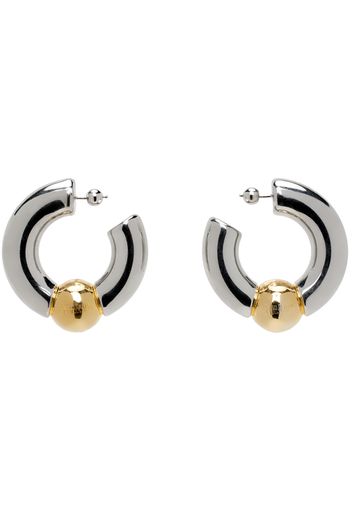 Jean Paul Gaultier Silver & Gold Tube Earrings