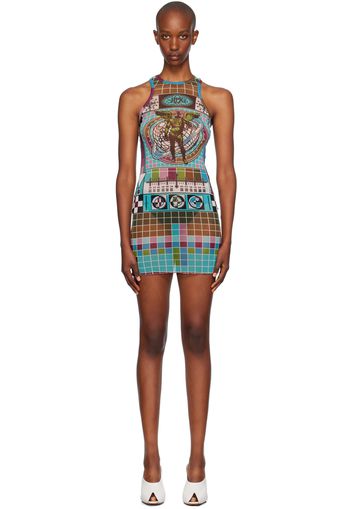 Jean Paul Gaultier Multicolor Printed Minidress