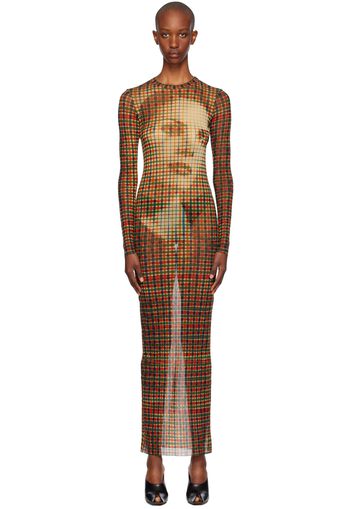 Jean Paul Gaultier Multicolor Tartan Face Maxi Dress