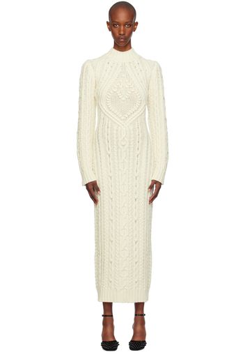 Jean Paul Gaultier Off-White Cable Knit Maxi Dress