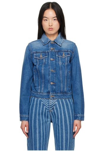 Jean Paul Gaultier Blue Printed Denim Jacket