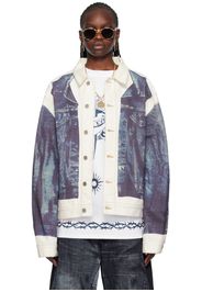 Jean Paul Gaultier White & Blue Trompe L'œil Denim Jacket