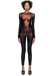 Jean Paul Gaultier Black & Brown 'The Ebony Body Tattoo' Jumpsuit