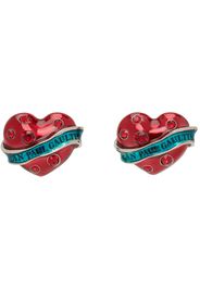 Jean Paul Gaultier Red & Blue Big Heart Earrings