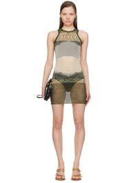 Jean Paul Gaultier Green & Off-White 'The Cartouche' Minidress