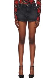 Jean Paul Gaultier Black Faded Denim Miniskirt