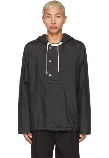 Jil Sander Black Silk Anorak Jacket