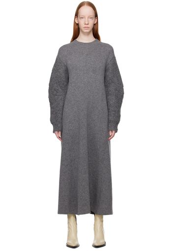 Jil Sander Gray Martingale Midi Dress