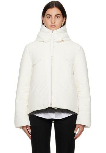 Jil Sander White Hooded Down Jacket