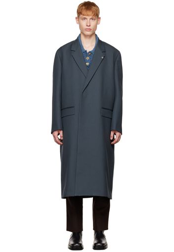 Jil Sander Blue Notched Coat