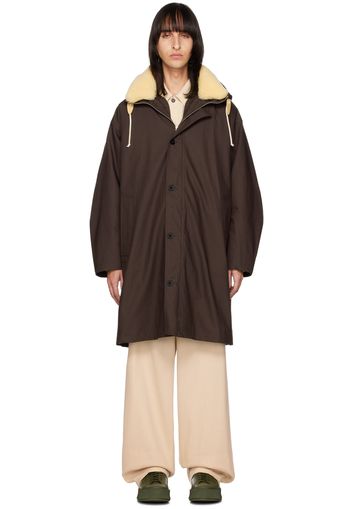 Jil Sander Brown Hooded Parka