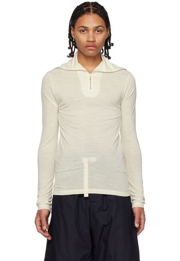 Jil Sander Off-White Zip-Up Sweater