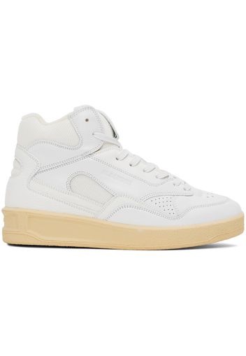 Jil Sander White Leather High Top Sneakers